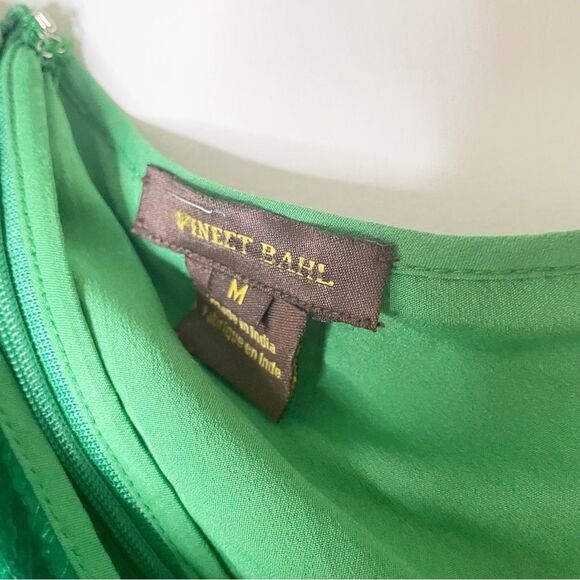 Vineet Bahl Green One-Shoulder Sequin Midi Dress M green sparkly - Picture 6 of 11